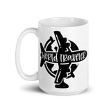 World Traveler White glossy mug