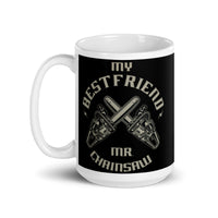 Mr. Chainsaw White glossy mug