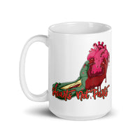 Hearts Not Parts White glossy mug