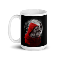 Red Hooded Wolf White glossy mug