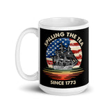 Spilling the Tea Since 1773 White glossy mug