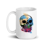 Watercolor Skull 8 White glossy mug