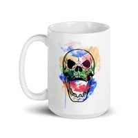 Watercolor Skull 7 White glossy mug