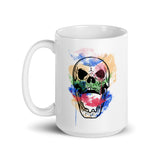 Watercolor Skull 7 White glossy mug