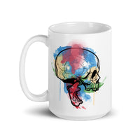 Watercolor Skull 4 White glossy mug