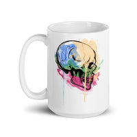 Watercolor Skull 3 White glossy mug