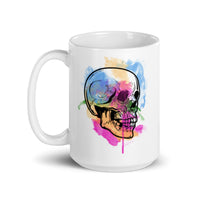 Watercolor Skull 2 White glossy mug