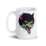 Colorful Werewolf White glossy mug