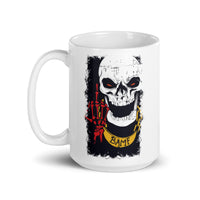 BAMF Skull White glossy mug