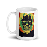 Fire Skull White glossy mug