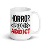 Horror Movie Addict White glossy mug