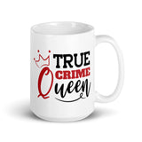 True Crime Queen White glossy mug