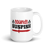 Sounds Suspish White glossy mug