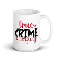 True Crime & Crafting White glossy mug