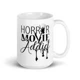 Horror Movie Addict White glossy mug