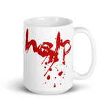 Help (Bloody) White glossy mug