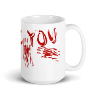 I Love You (Bloody) White glossy mug