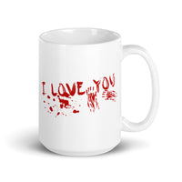 I Love You (Bloody) White glossy mug