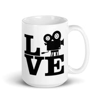 Love Film White glossy mug