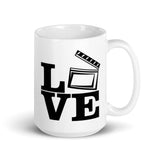 Love Film White glossy mug