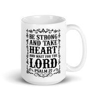 Psalm 27 White glossy mug