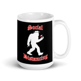 Social Distancing White glossy mug