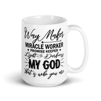 Way Maker White glossy mug