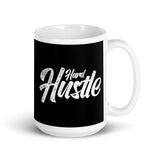 Hustle Hard White glossy mug