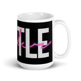 Hustle Harder White glossy mug