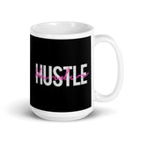 Hustle Harder White glossy mug