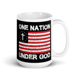 One Nation Under God White glossy mug