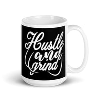 Hustle and Grind White glossy mug