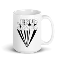 Jesus Saves White glossy mug