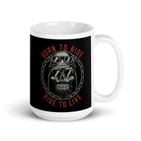 Born to Ride White glossy mug