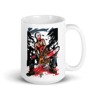 Chainsaw Killer White glossy mug