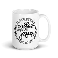 Coffee and Jesus White glossy mug