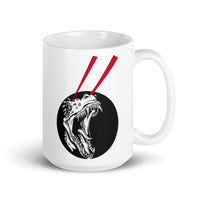 Dino Laser White glossy mug