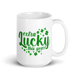 Extra Lucky This Year White glossy mug