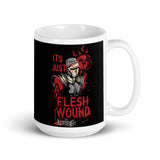 Its Just a Flesh Wound White glossy mug