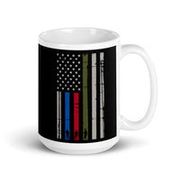 U.S. Support Flag White glossy mug