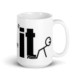 F It White glossy mug