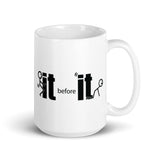 F It White glossy mug