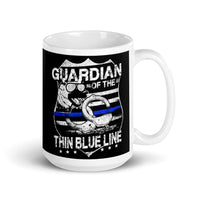 Guardian of the Thin Blue Line White glossy mug