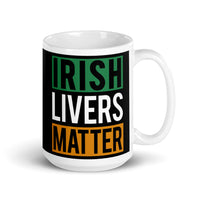 Irish Livers Matter White glossy mug