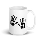 Handprints White glossy mug