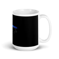 Blue Line Love White glossy mug