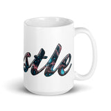 Hustle White glossy mug