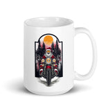 Motorcycle Santa White glossy mug