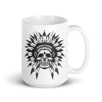 Native Skull White glossy mug