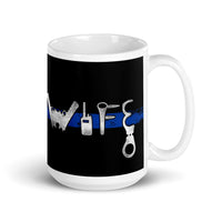 Thin Blue Line Wife White glossy mug